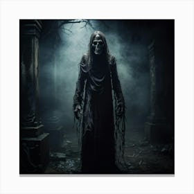 Skeleton In The Dark 3 Canvas Print