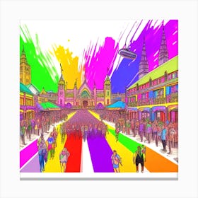 Rainbow City 1 Canvas Print