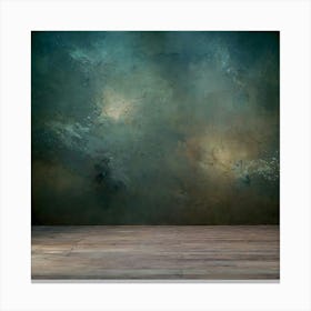 Empty Room With Green Wall Canvas Print