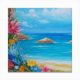 Flowers On The Beach Canvas Print