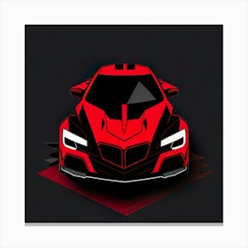 Car Red Artwork Of Graphic Design Flat (227) 1 Canvas Print