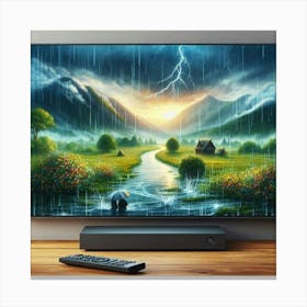 Landscape With Lightning Canvas Print