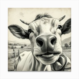 Cow In The Field 5 Canvas Print