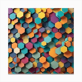 3d Hexagonal Background 1 Canvas Print