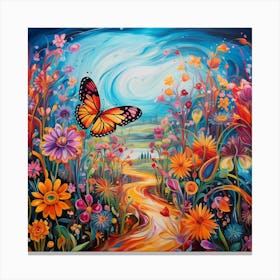 Butterfly In The Garden Canvas Print