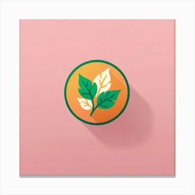 Leaf On A Pink Background Art Print Canvas Print