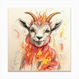 Goat On Fire 68 Canvas Print