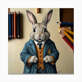 Rabbit In A Suit 8 Canvas Print