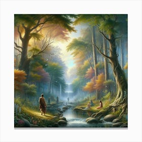 Buddha In The Forest Canvas Print