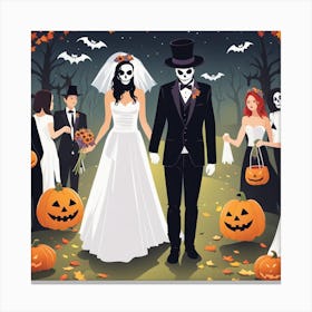 Halloween Wedding 1 Canvas Print
