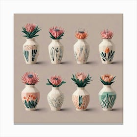 Vases With Flowers Canvas Print