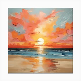 Sunset On The Beach 16 Canvas Print