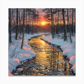 Sunset In The Woods 1 Canvas Print