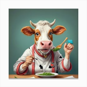 Chef Cow 4 Canvas Print