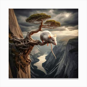 Mouse On A Tree Canvas Print