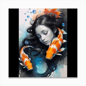 Koi Girl 3 Canvas Print