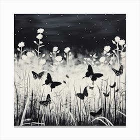 Black And White Butterflies Canvas Print