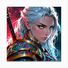 Default A Gracefully Fierce Anime Warrior Princess (5) 1 Canvas Print