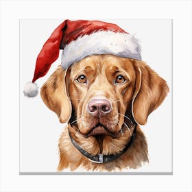 Golden Retriever Santa Hat 4 Canvas Print