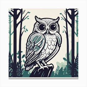 Owl In The Woods 30 Canvas Print