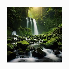 Waterfall In The Jungle Canvas Print