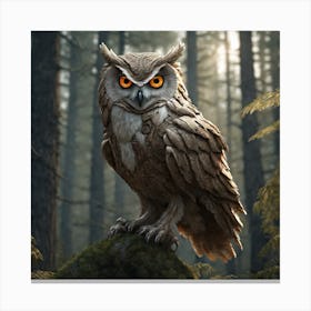 Owl In The Forest 129 Canvas Print