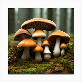 Mushrooms In The Forest 10 Canvas Print