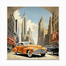 New York 2 Vintage Travel Poster Art Print 1 Canvas Print