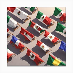 Flags Of Mexico 5 Canvas Print