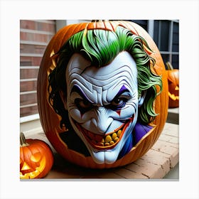 Joker Pumpkin Carving 2 Canvas Print