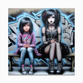 Graffiti Girls Canvas Print