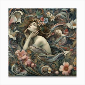 Woman With Flowers Canvas Print