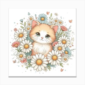 Daisy Cat Canvas Print