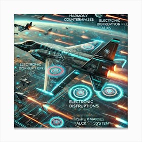 A Futuristic Sci Fi Scene Showcasing Harmony Hawk Countermeasures Canvas Print