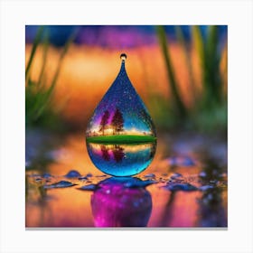 Water Drop Reflection Canvas Print