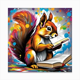 Squirrel Reading Book 1 Canvas Print