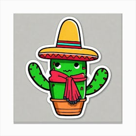 Cactus In A Hat Canvas Print