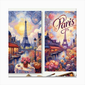 Paris Travel Poster 3 Canvas Print
