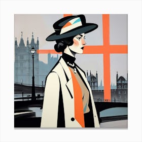 English lady in London 5 Canvas Print