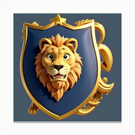 Default Logo Of A Shield With A Lions Head And A Star On It V 1 Canvas Print