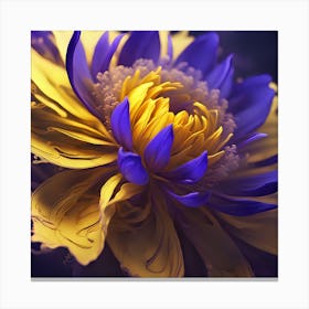 Blue And Yellow Flower Canvas Print