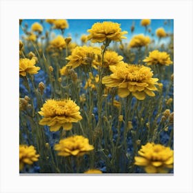 Yellow Flowers In A Field 50 Canvas Print