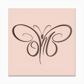 Butterfly Monogram Canvas Print