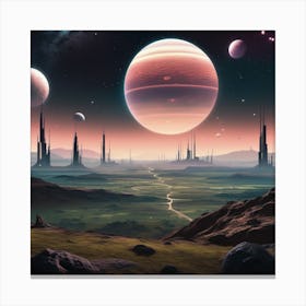 Space Landscape 01 Canvas Print