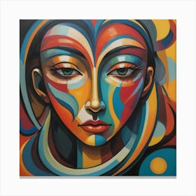 Face Of A Woman paintings art print Canvas Print