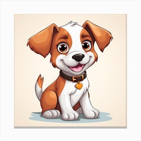 Cartoon Dog Illustration Canvas Print