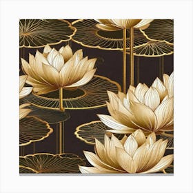 Gold Lotus 1 Canvas Print