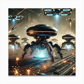 Asterian Drone Swarm Self Repair Canvas Print