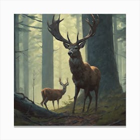 Deer In The Forest 104 Canvas Print