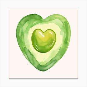 Avocado Heart Canvas Print